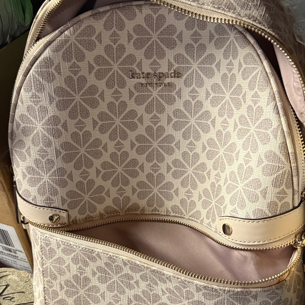 Kate Spade Beige Floral Backpack